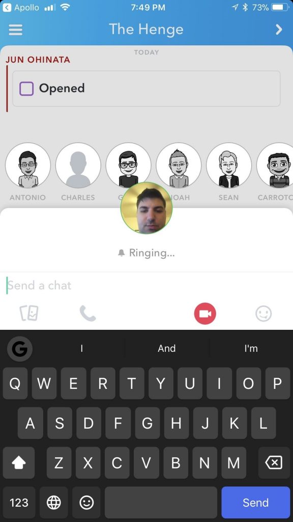 snapchat audio and video call